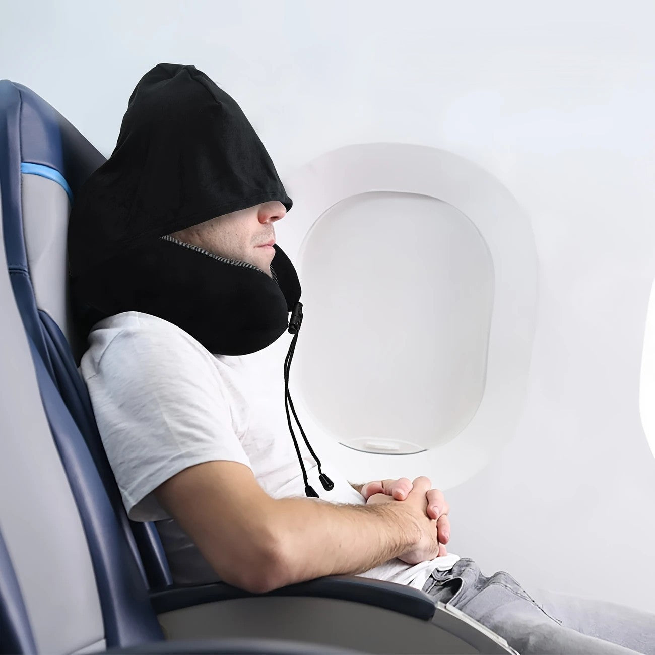 Travel Neck Pillow With Hood