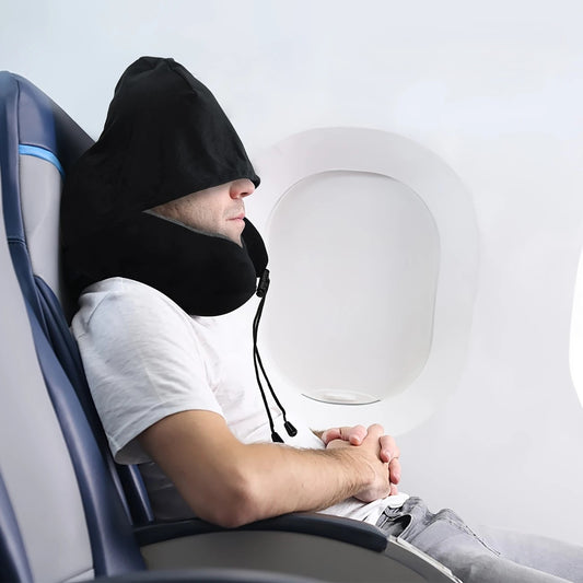 Travel Neck Pillow With Hood